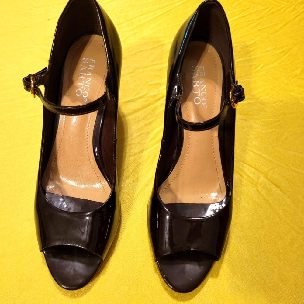 Franco Sarto Brown Wedge Heels